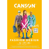CARTA DISEGNO GRANA EXTRA LISCIA 180 GR. A4 BLOCCO 30 FOGLI XSMART FASHION DESIGN CANSON