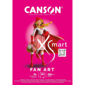 CARTA DISEGNO GRANA EXTRA LISCIA 250 GR. A4 BLOCCO 20 FOGLI XSMART FAN ART CANSON