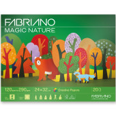 CARTA CREATIVA 220 GR. 24X32 POCHETTE 30 FOGLI MAGIC NATURE COLLECTION FABRIANO