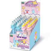 MATITA A SCATTO CON TOP IN GOMMA UNICORN LEBEZ
