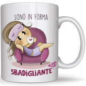 TAZZA MUG IN CERAMICA BUBINA SBADIGLIANTE LE BUBINE CROMO