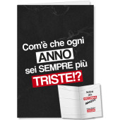 BIGLIETTO AUGURALE COMPLEANNO 11,5X17 MILANESE IMBRUTTITO CROMO