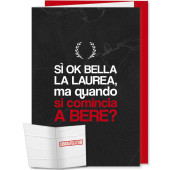 BIGLIETTO AUGURALE LAUREA 11,5X17 MILANESE IMBRUTTITO CROMO