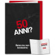BIGLIETTO AUGURALE COMPLEANNO 50 ANNI 11,5X17 MILANESE IMBRUTTITO CROMO